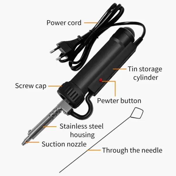 Electric Vacuum Solder Sucker Automatic Desoldering Machine - Portable Tin Soldering Removal Pump Repair Tool - Image 5