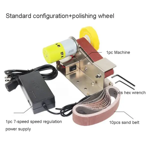 Micro Electric Sharpening Machine Mini Electric Belt Sander DIY Polishing Grinding Machine Adjustable Speed Polisher Machine - Image 2