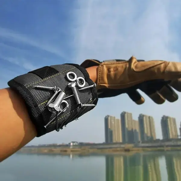 Zexef Woodworking Magnetic Wristband Portable Tool Bag Electrician Wrist Tool Belt Screws Nails Drill Bits Holder Repair Tools - Image 3