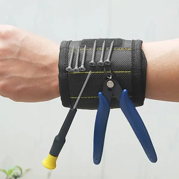 Zexef Woodworking Magnetic Wristband Portable Tool Bag Electrician Wrist Tool Belt Screws Nails Drill Bits Holder Repair Tools - Image 2