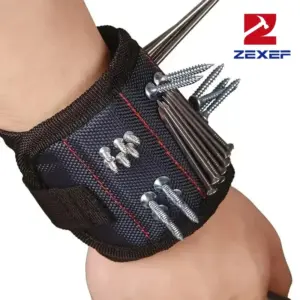 Zexef Woodworking Magnetic Wristband Portable Tool Bag Electrician Wrist Tool Belt Screws Nails Drill Bits Holder Repair Tools