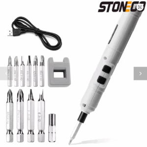 STONEGO 3.6V USB Rechargeable Precision Electric Screwdriver – Pen-Style Kit