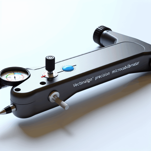VectorAlign Precision Microcalibrator device photographed against a neutral background